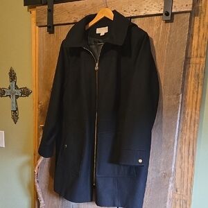 Michael Kors Black Wool Trench Coat
